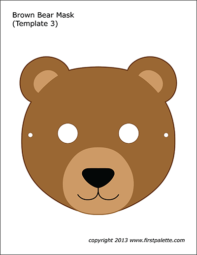 Detail Brown Bear Face Template Nomer 2