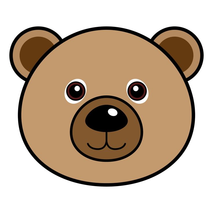 Detail Brown Bear Face Template Nomer 7