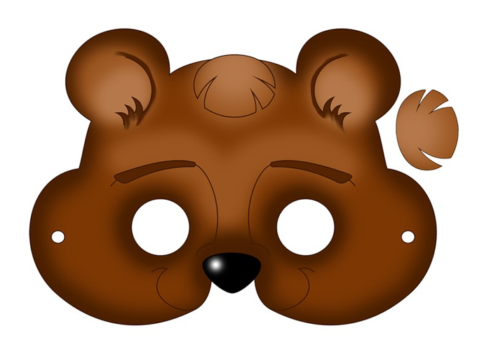 Detail Brown Bear Face Template Nomer 13