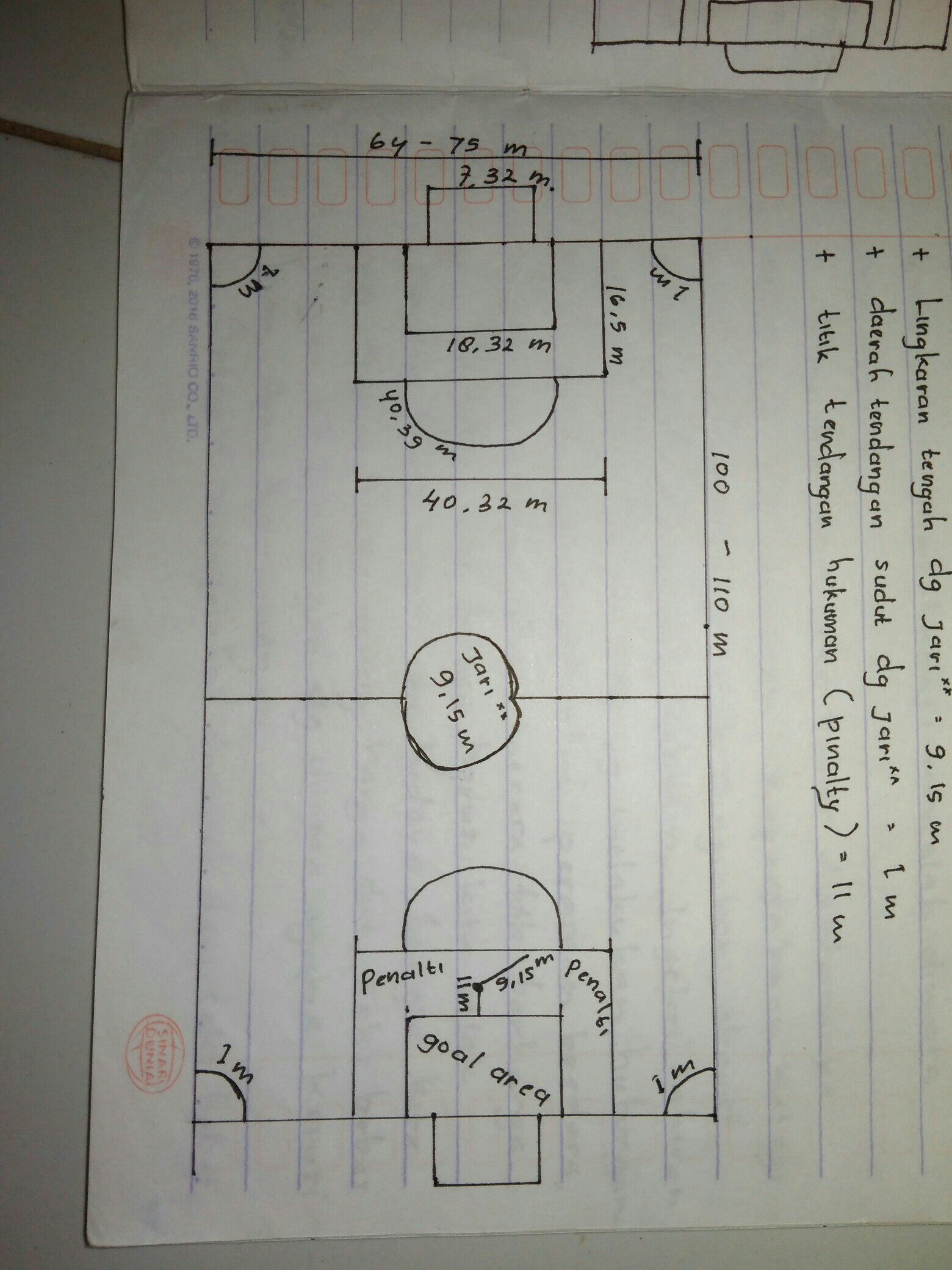 Detail Buat Gambar Lapangan Sepak Bola Beserta Ukurannya Nomer 24