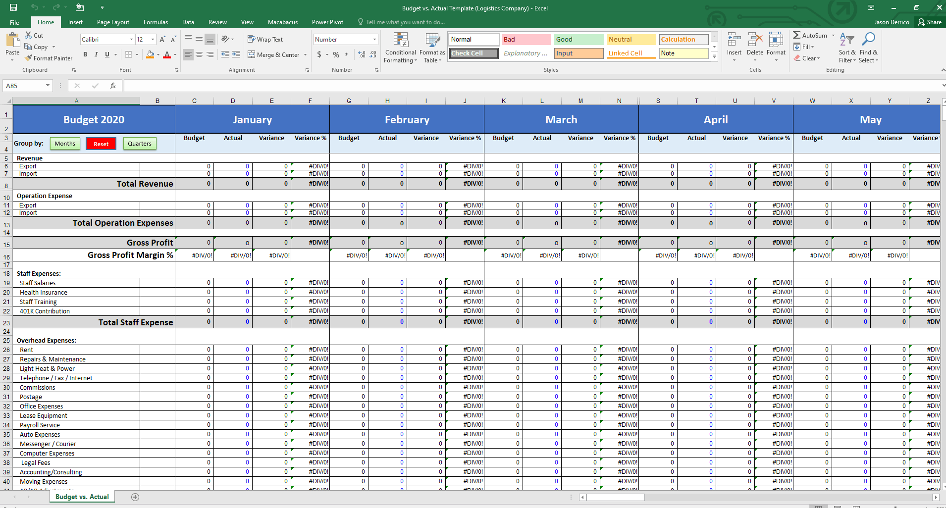 Detail Budget Forecast Template Excel Nomer 26