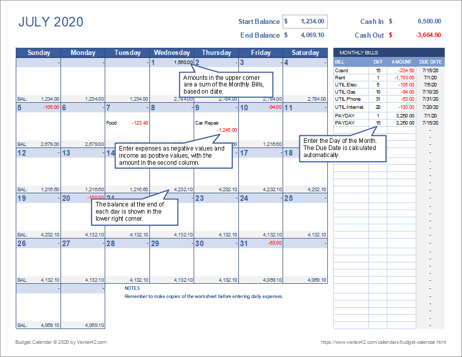 Detail Budget Planner Template Nomer 18