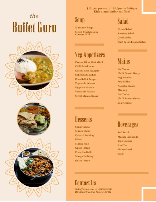 Detail Buffet Menu Template Free Nomer 2