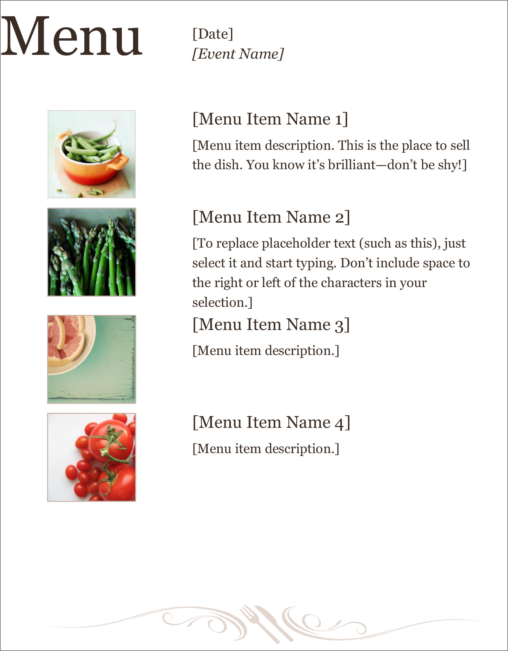 Detail Buffet Menu Template Free Nomer 14