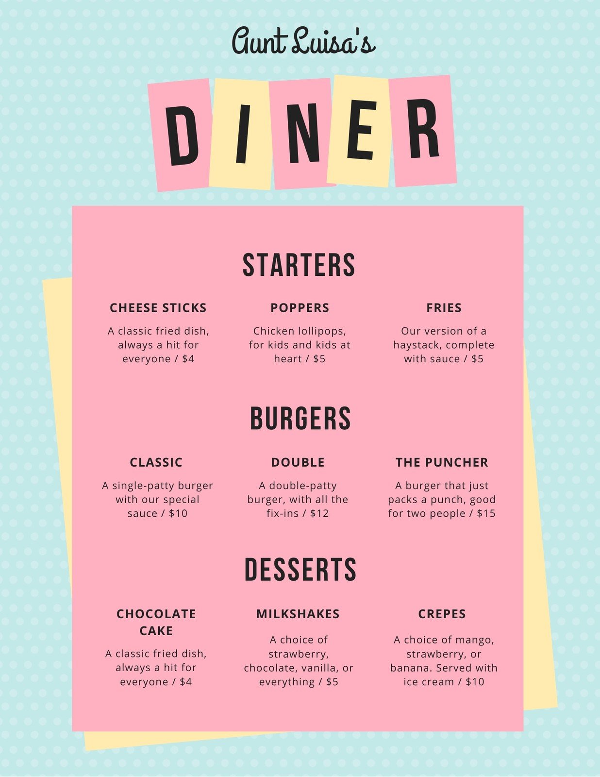 Detail Buffet Menu Template Free Nomer 15