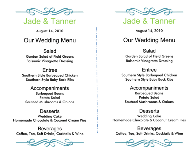 Detail Buffet Menu Template Free Nomer 4