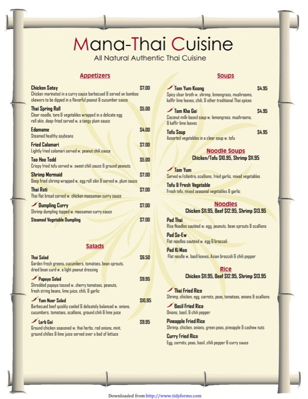 Detail Buffet Menu Template Free Nomer 36