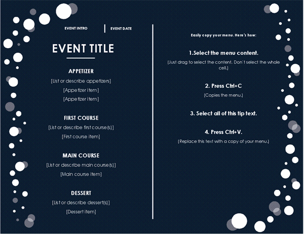 Detail Buffet Menu Template Free Nomer 8