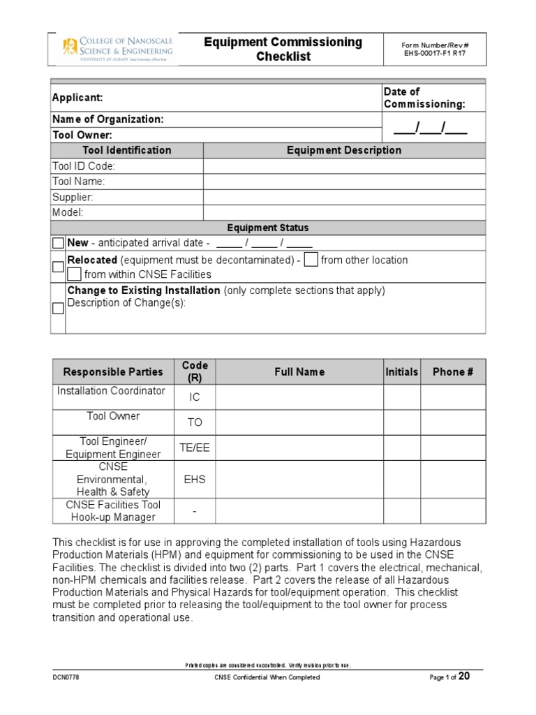 Detail Building Commissioning Checklist Template Nomer 13