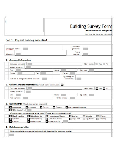 Detail Building Condition Survey Template Nomer 34