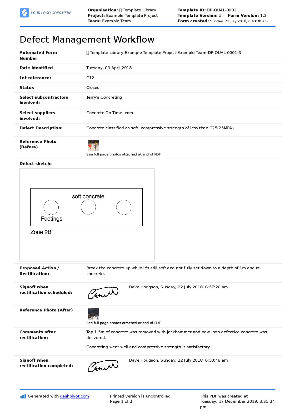 Building Defect Report Template - KibrisPDR