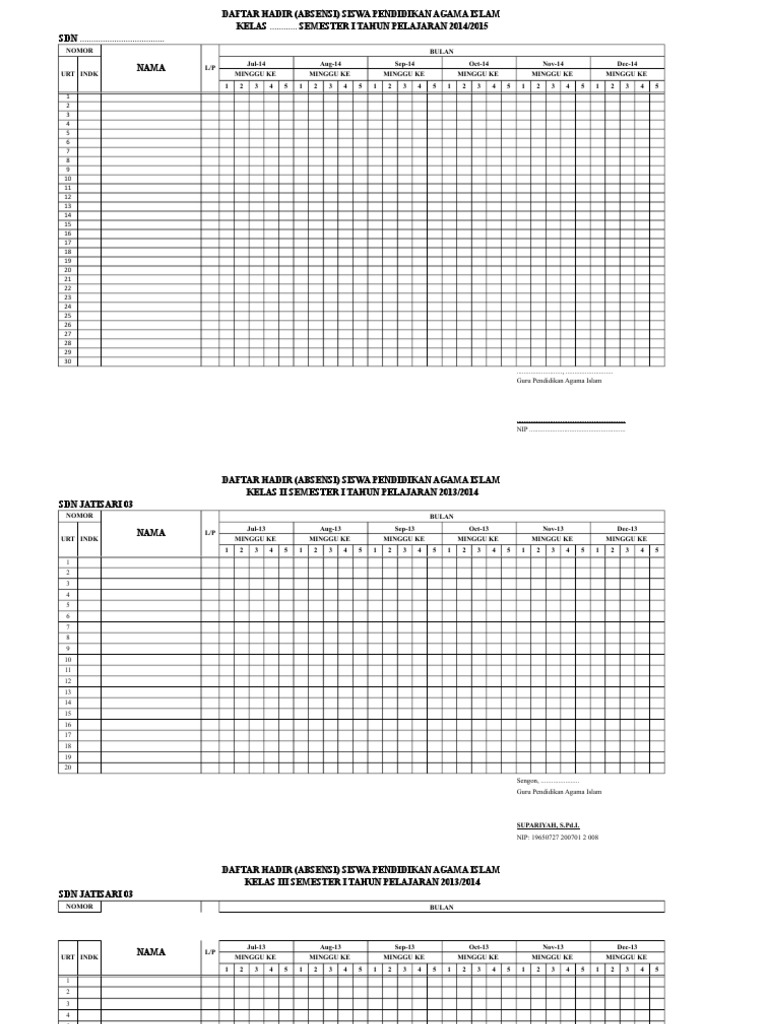 Detail Buku Absen Siswa Sd Nomer 37