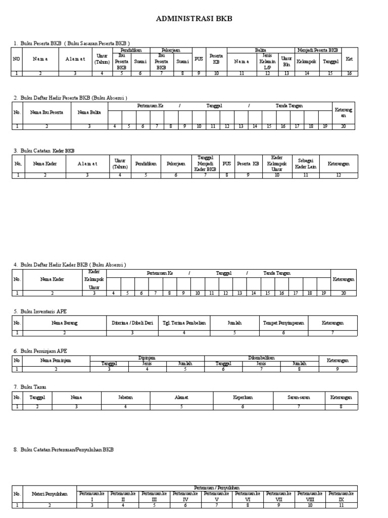 Detail Buku Administrasi Bkb Nomer 2