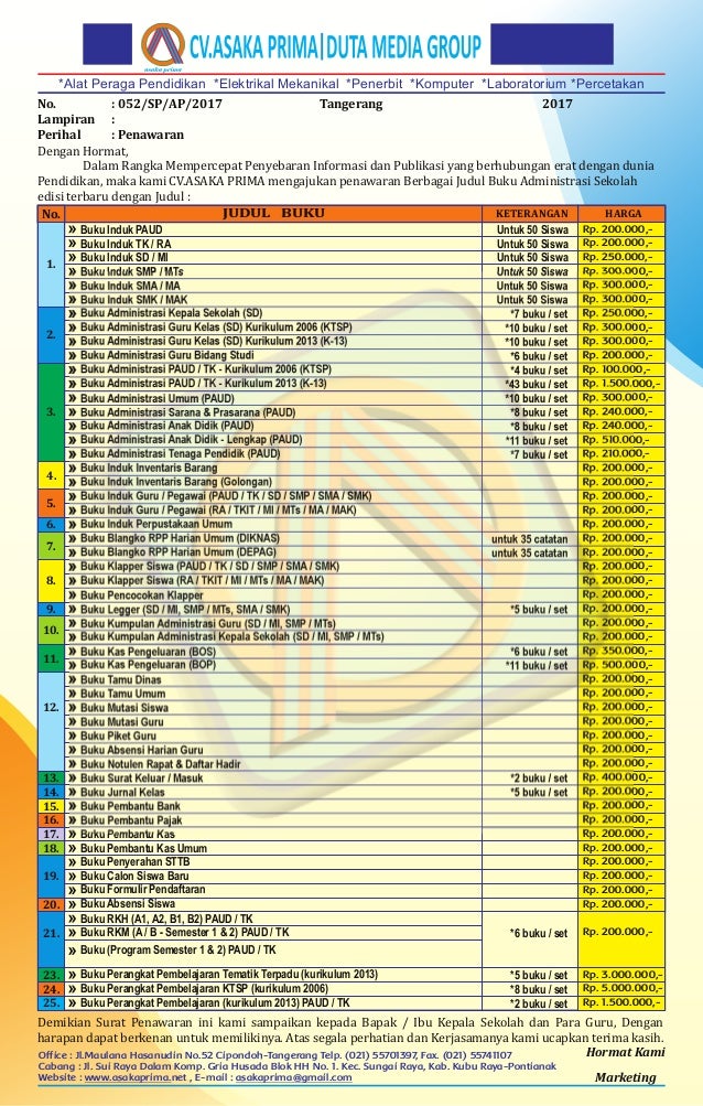 Detail Buku Administrasi Sekolah Nomer 6