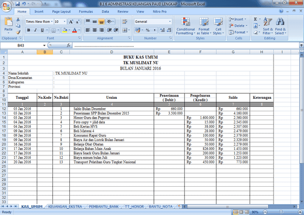 Detail Buku Administrasi Tk Nomer 45