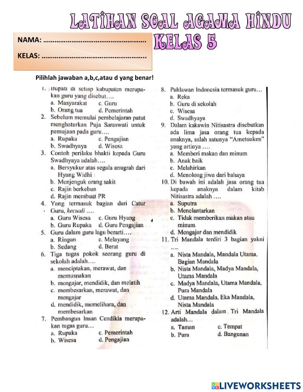 Detail Buku Agama Hindu Kelas 12 Nomer 26
