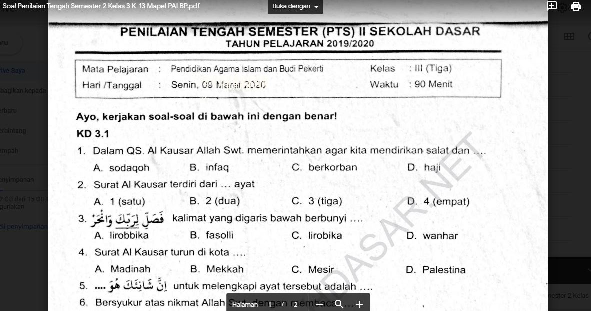 Detail Buku Agama Islam Kelas 3 Kurikulum 2013 Nomer 25