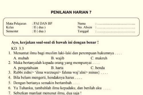 Detail Buku Agama Kelas 2 Sd Nomer 25