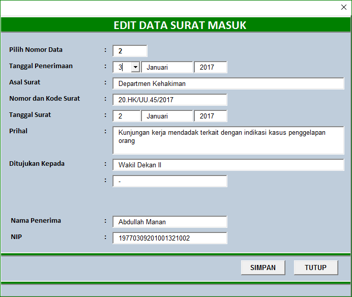 Detail Buku Agenda Dalam Kearsipan Nomer 41