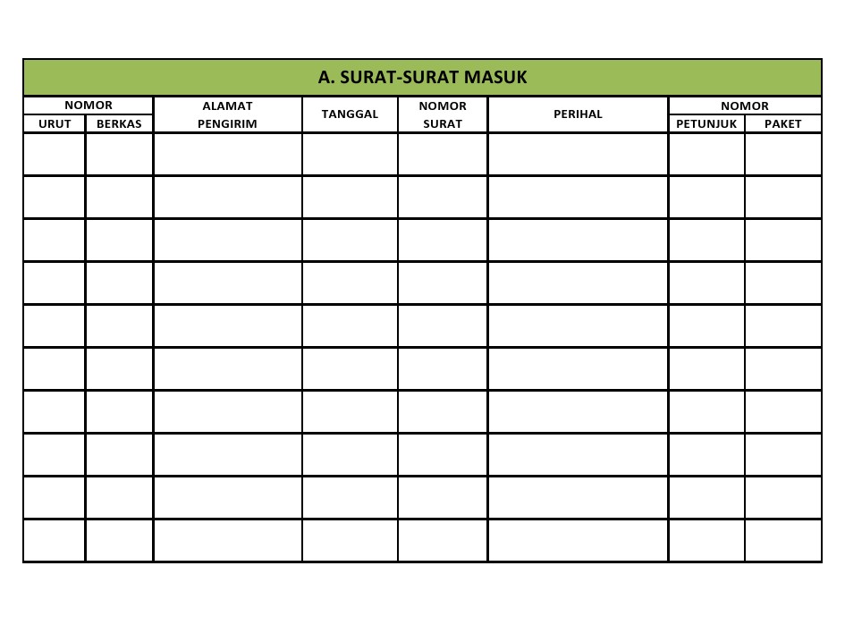 Detail Buku Agenda Surat Keluar Nomer 10