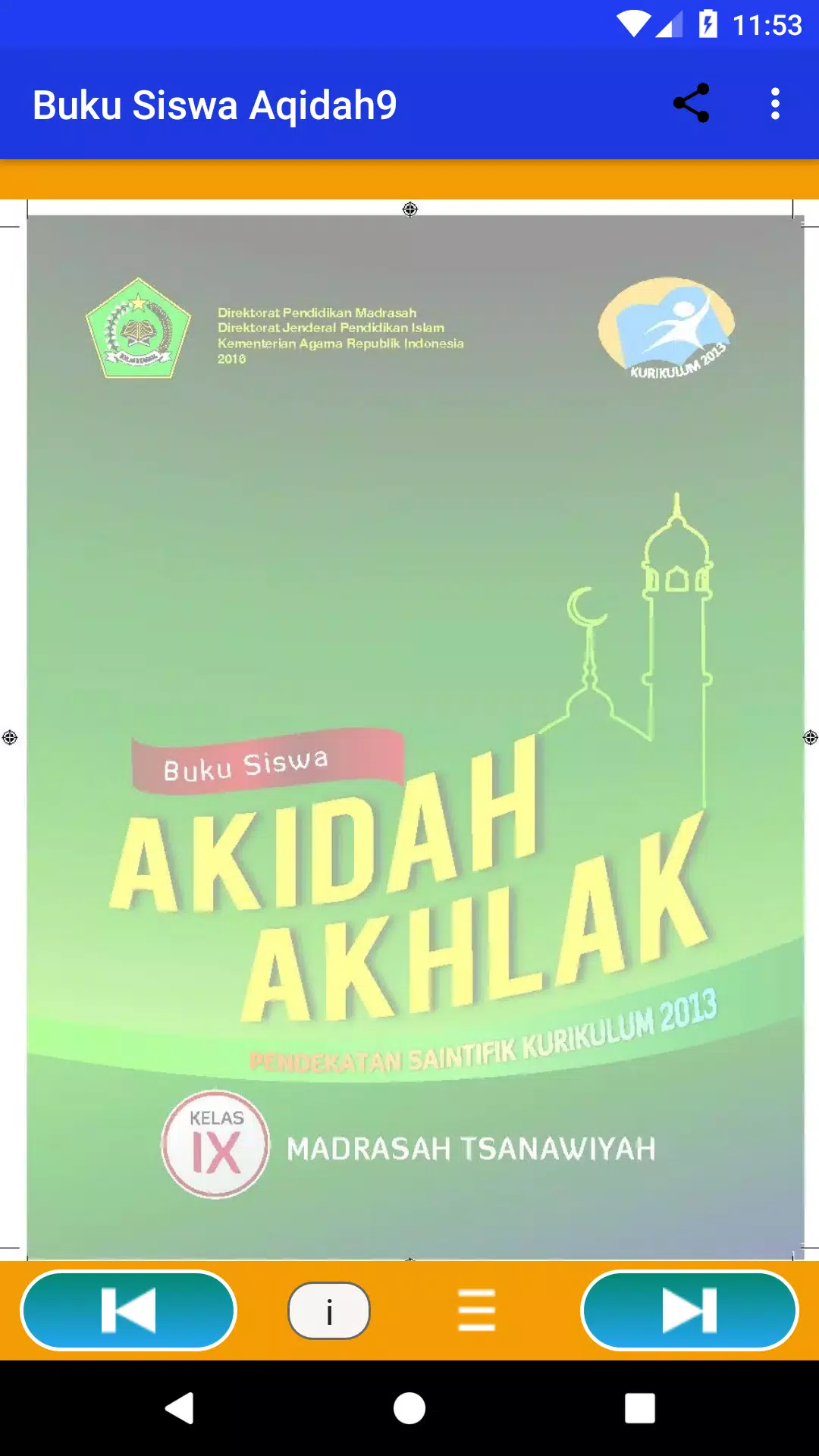 Detail Buku Akidah Akhlak Kelas 9 Nomer 18