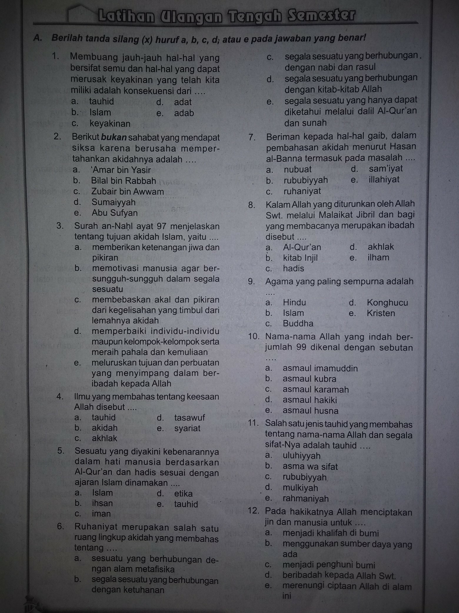 Detail Buku Akidah Akhlak Kelas X Nomer 51