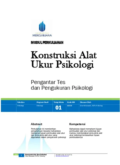 Detail Buku Alat Tes Psikologi Nomer 13