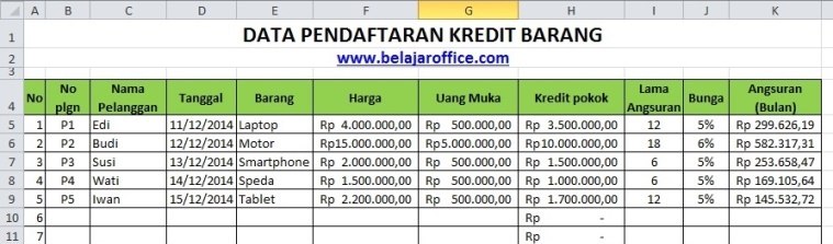 Detail Buku Angsuran Kredit Nomer 36