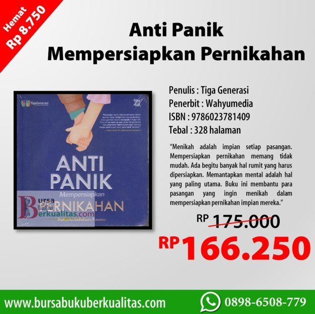 Detail Buku Anti Panik Mempersiapkan Pernikahan Nomer 17