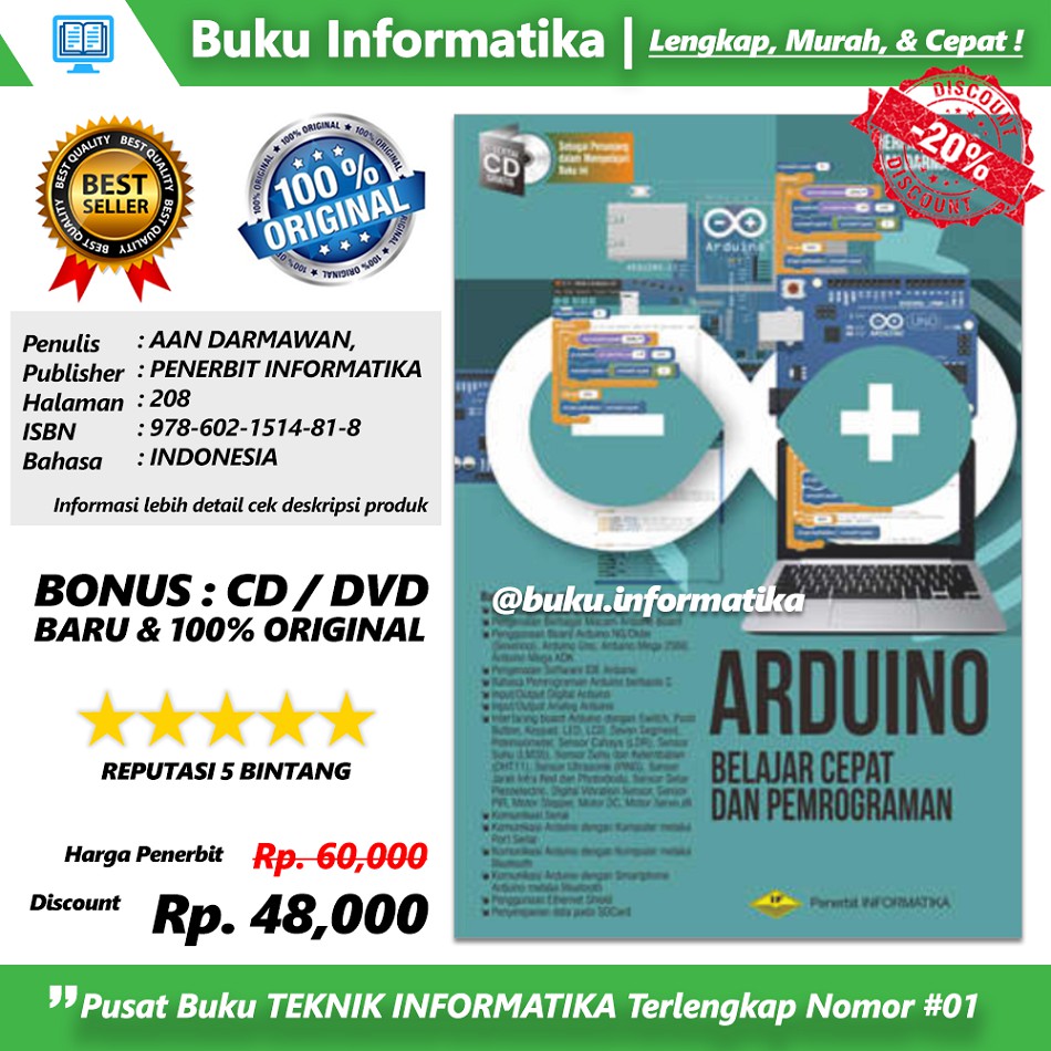 Detail Buku Arduino Belajar Cepat Dan Pemrograman Nomer 32