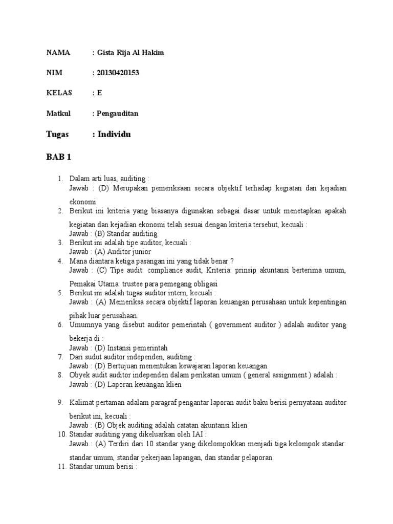 Detail Buku Auditing 1 Mulyadi Nomer 45