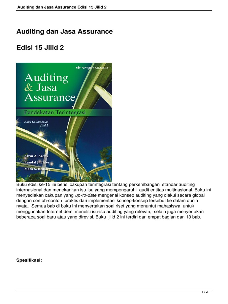 Detail Buku Auditing 2 Arens Nomer 42