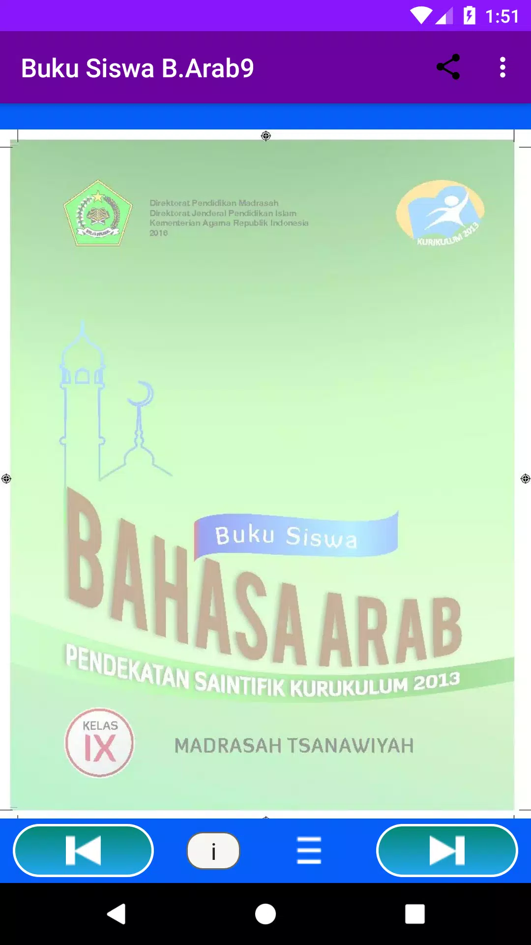 Detail Buku Bahasa Arab Kelas 9 Nomer 51