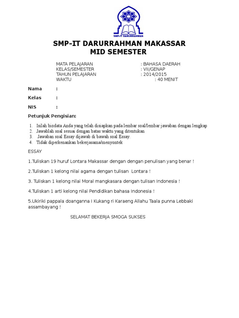 Detail Buku Bahasa Daerah Bugis Kelas 7 Nomer 27