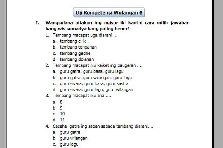 Detail Buku Bahasa Jawa Kelas 7 Semester 2 Nomer 8