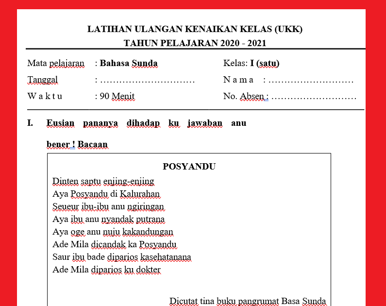 Detail Buku Bahasa Sunda Kelas 1 Nomer 45