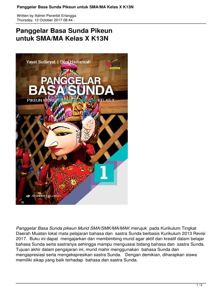 Detail Buku Bahasa Sunda Kelas 10 Nomer 10