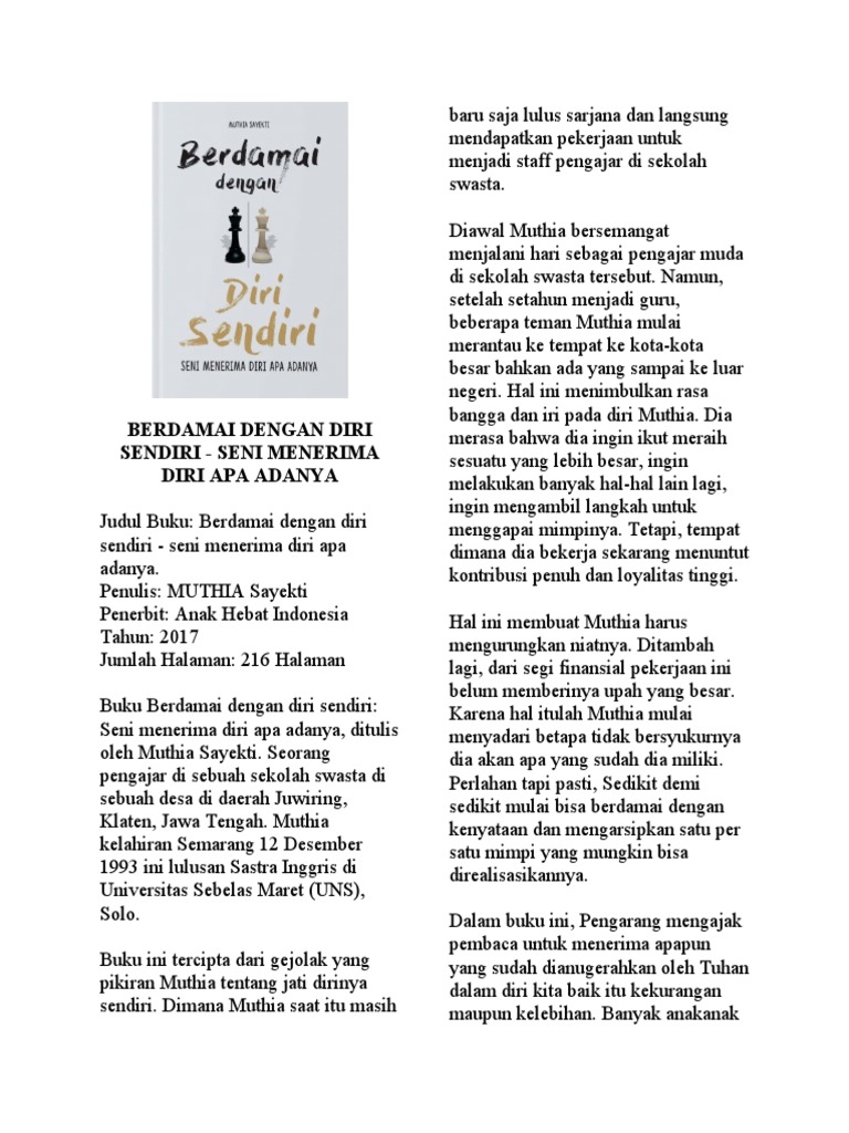Detail Buku Berdamai Dengan Diri Sendiri Nomer 26