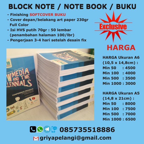 Detail Buku Block Note Nomer 50