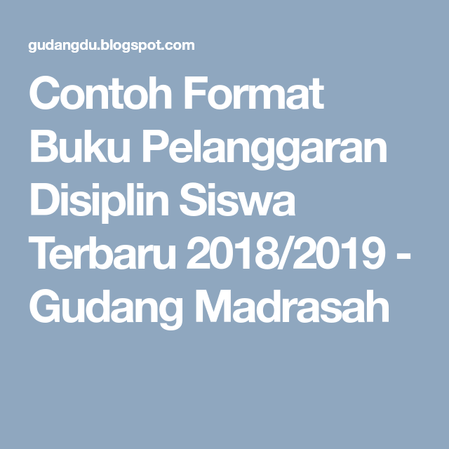 Detail Buku Catatan Pelanggaran Siswa Nomer 35