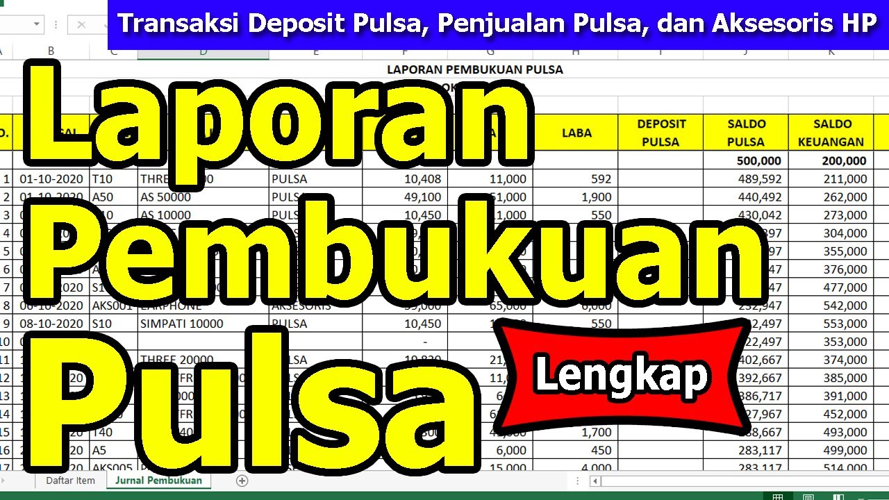 Detail Buku Catatan Penjualan Pulsa Nomer 2