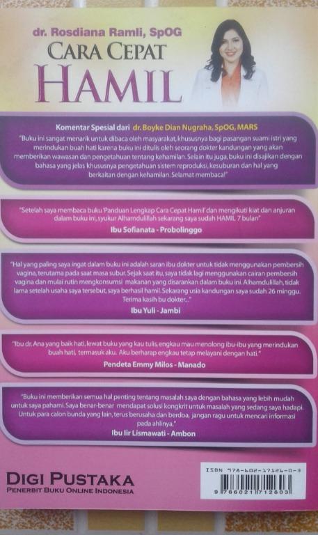 Detail Buku Cepat Hamil Dr Rosdiana Ramli Nomer 18