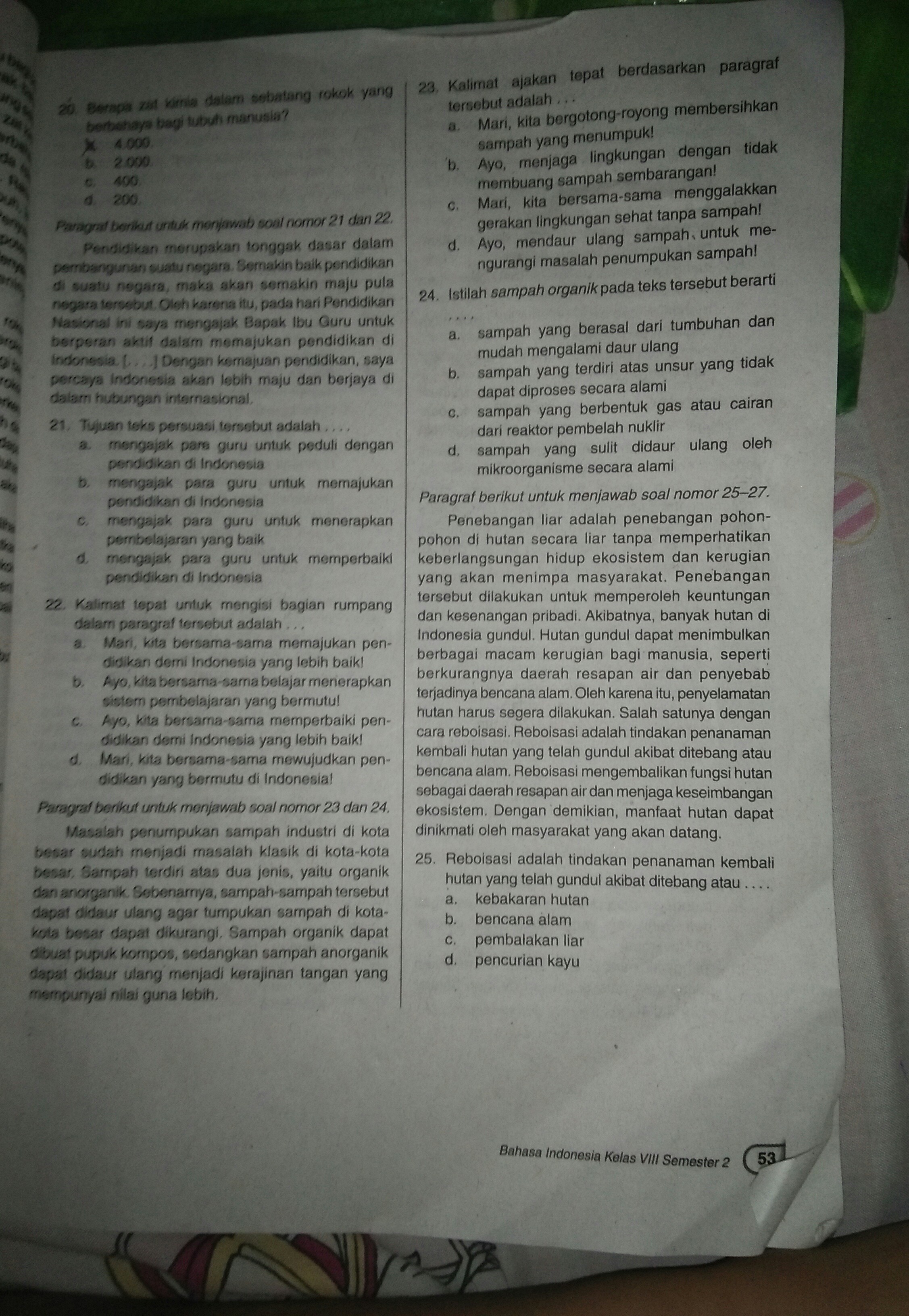 Detail Buku Cetak Bahasa Indonesia Kelas 8 Semester 1 Nomer 41