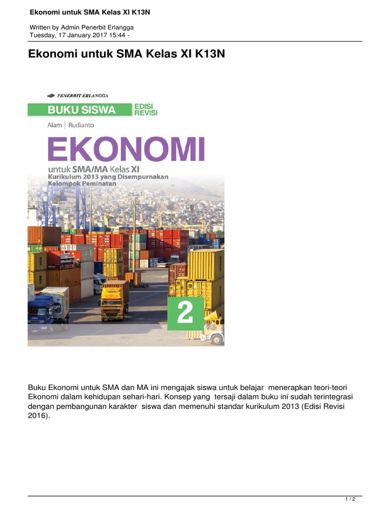 Detail Buku Cetak Ekonomi Kelas 11 Kurikulum 2013 Nomer 8