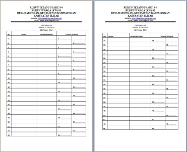 Detail Buku Daftar Hadir Rapat Nomer 21