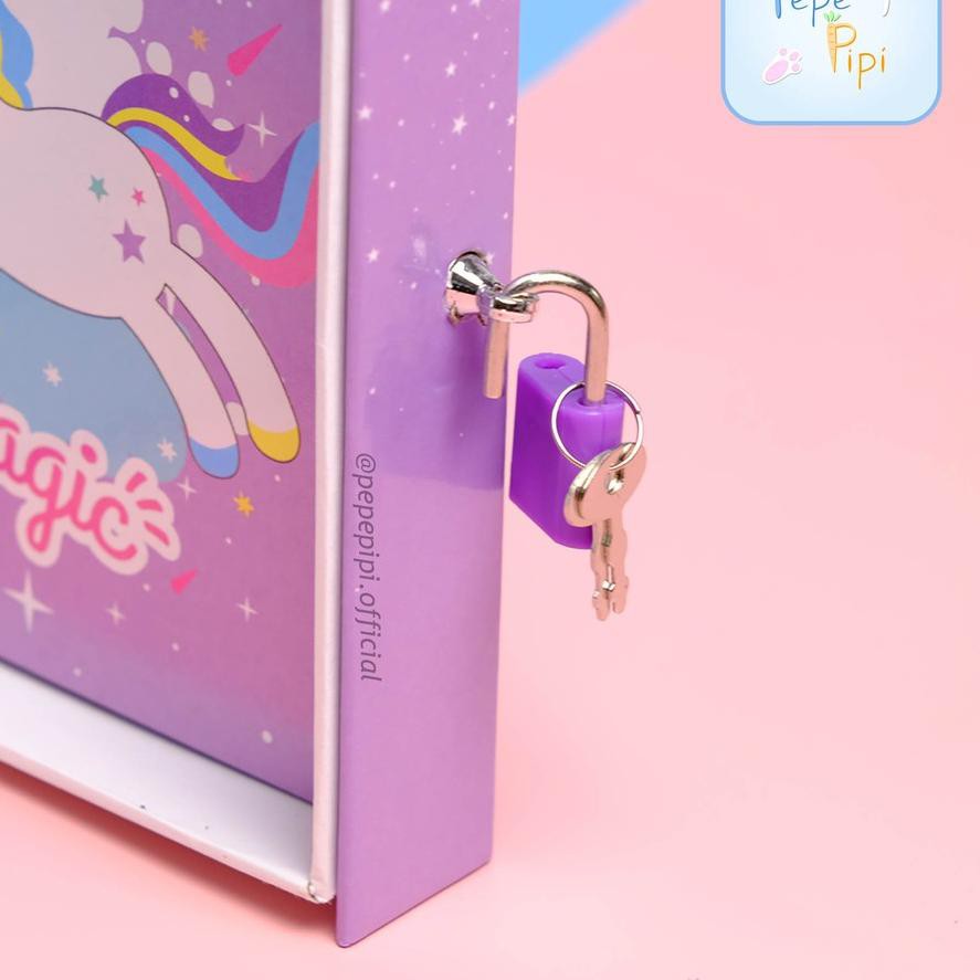 Detail Buku Diary Gembok Unicorn Nomer 4