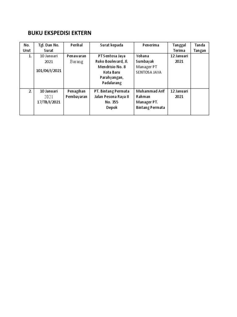 Detail Buku Ekspedisi Intern Dan Ekstern Nomer 7
