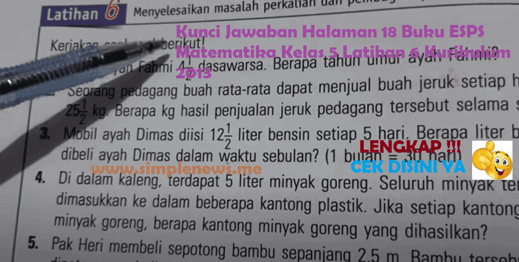 Detail Buku Esps Matematika Kelas 5 Nomer 37