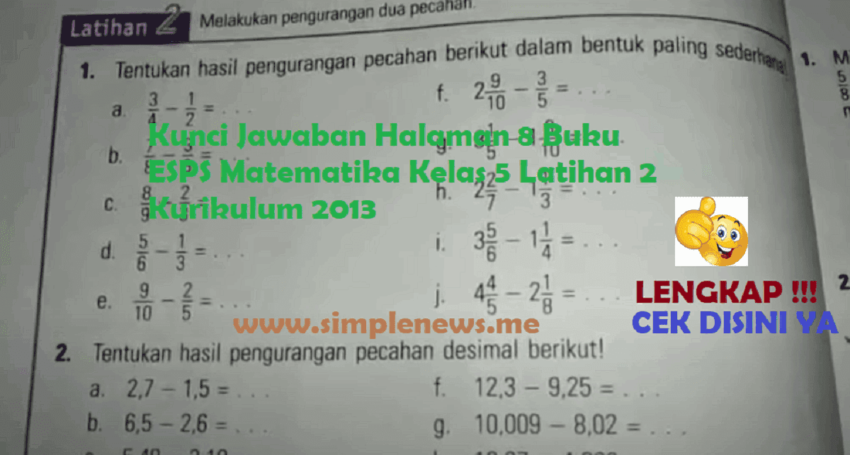 Detail Buku Esps Matematika Kelas 5 Erlangga Nomer 19