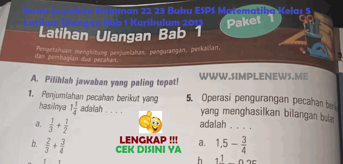 Detail Buku Esps Matematika Kelas 5 Erlangga Nomer 50